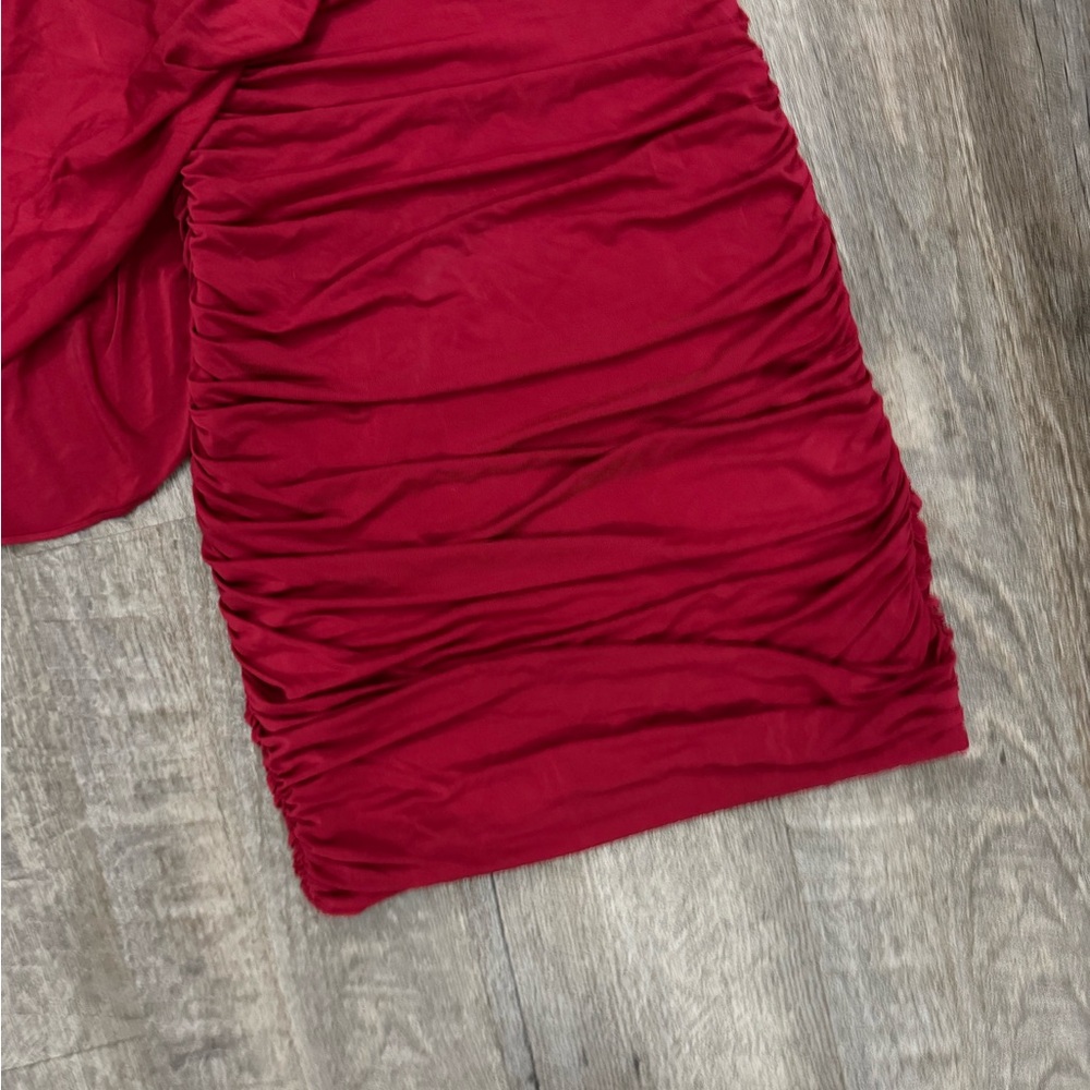 Sexy BCBGMaxAzaria Red Asymetrical BodyCon Dress Sz S - Picture 5 of 12